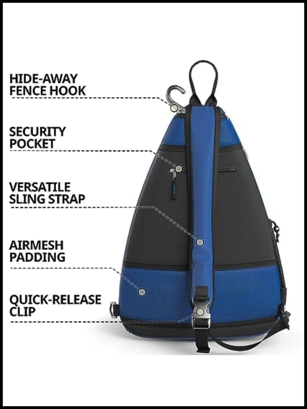 Sling Backpack Crossbody for Pickleball Tennis Travel Unisex